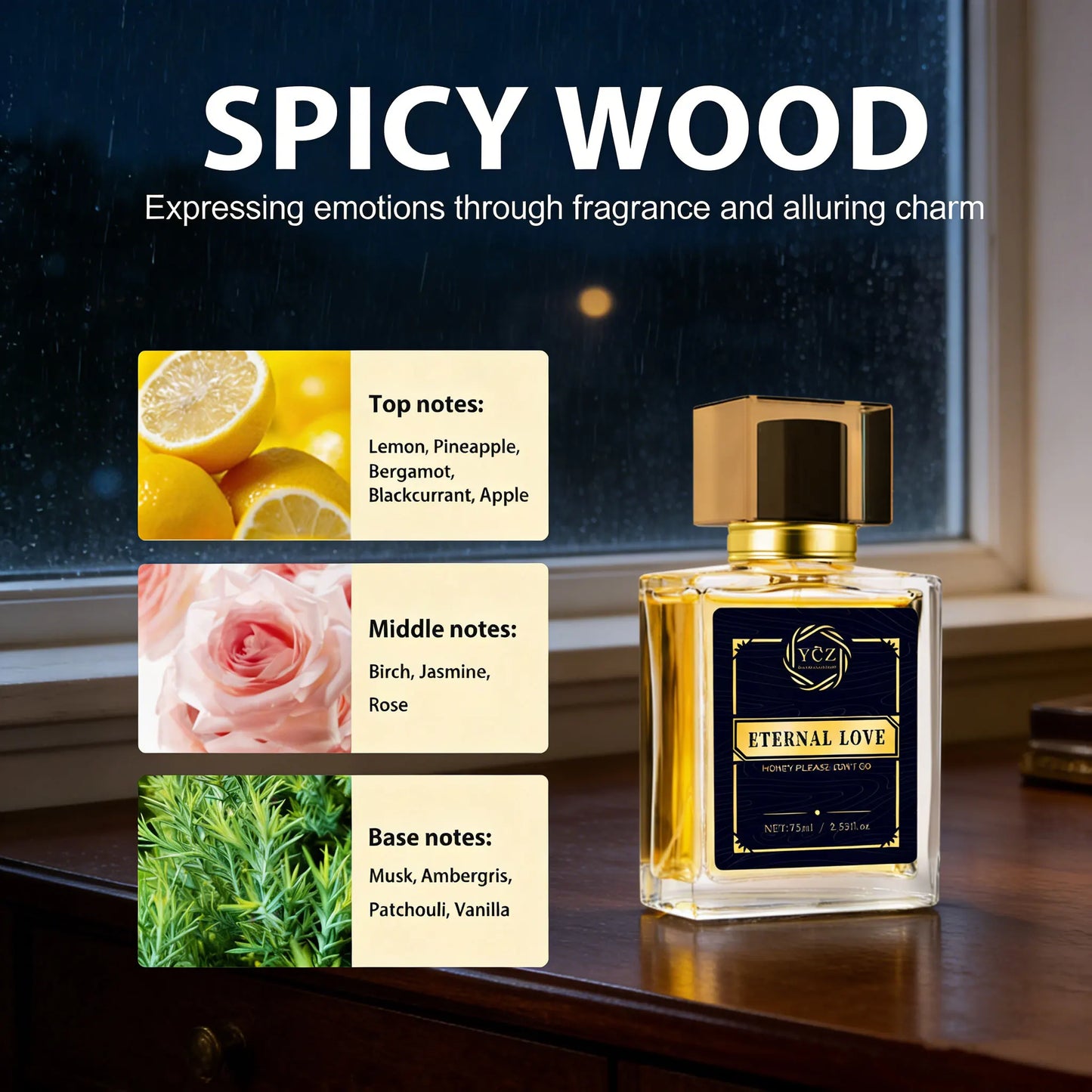 YCZ Men's Perfume,1pcs| /2.53oz  cologne for-Long Lasting，Spicy Woods, Ideal Special Occasions, Making it the Ideal gentlemen’s Gift