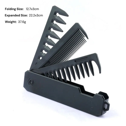 Multifuncional Portable Folding Pocket Combs Wide Tooth Oil Head Comb Beard Combing Barber Hair Clipper Comb Hair Styling Tools