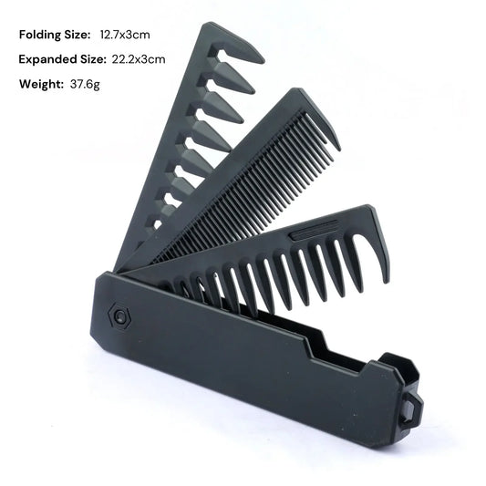 Multifuncional Portable Folding Pocket Combs Wide Tooth Oil Head Comb Beard Combing Barber Hair Clipper Comb Hair Styling Tools