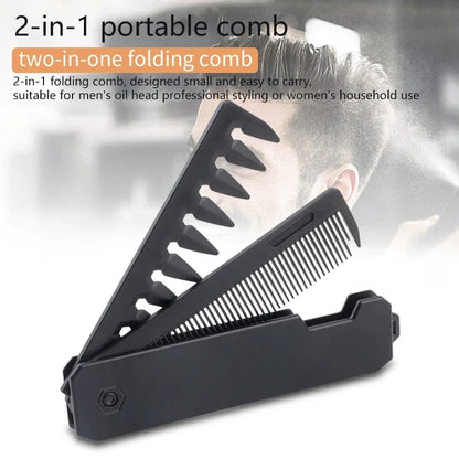 Multifuncional Pocket Folding Combs Plastic Wide Tooth Oil Head Comb Beard Combing Barber Hair Clipper Comb Salon Styling Tools