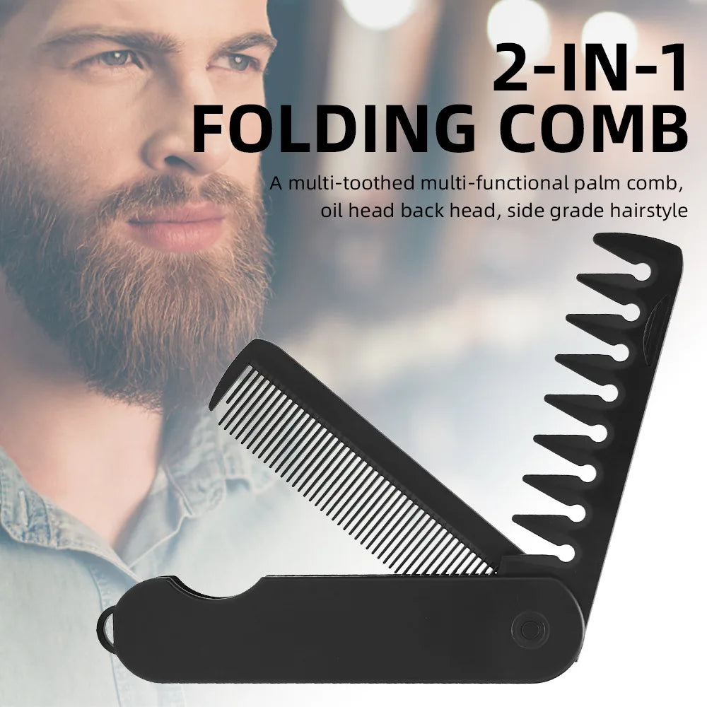 Multifuncional Portable Folding Pocket Combs Wide Tooth Oil Head Comb Beard Combing Barber Hair Clipper Comb Hair Styling Tools