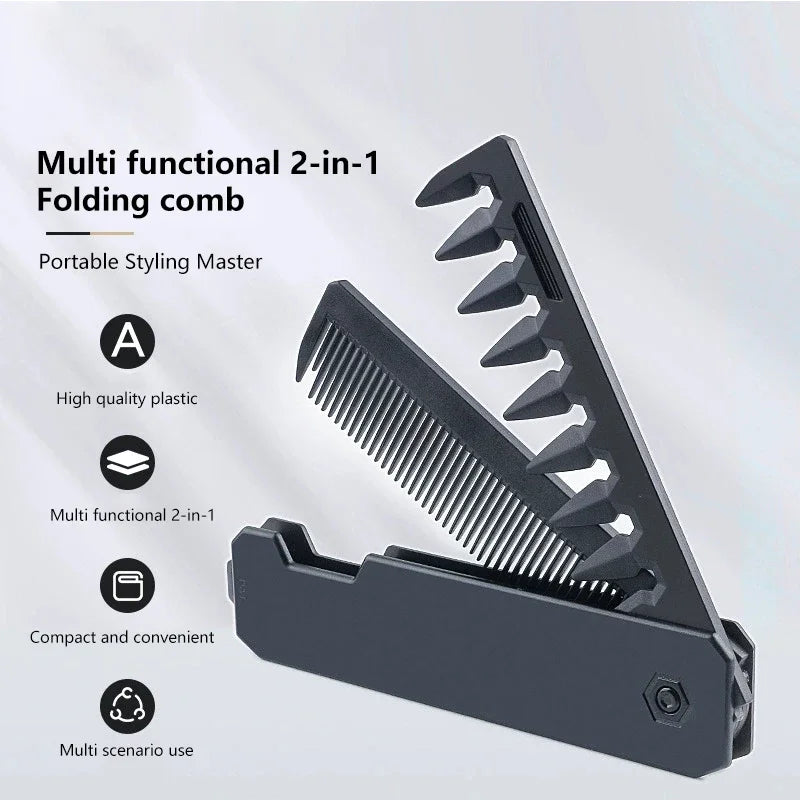 Multifuncional Pocket Folding Combs Plastic Wide Tooth Oil Head Comb Beard Combing Barber Hair Clipper Comb Salon Styling Tools