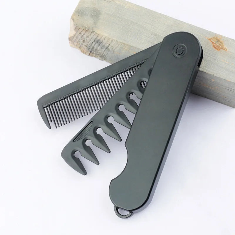 Multifuncional Portable Folding Pocket Combs Wide Tooth Oil Head Comb Beard Combing Barber Hair Clipper Comb Hair Styling Tools