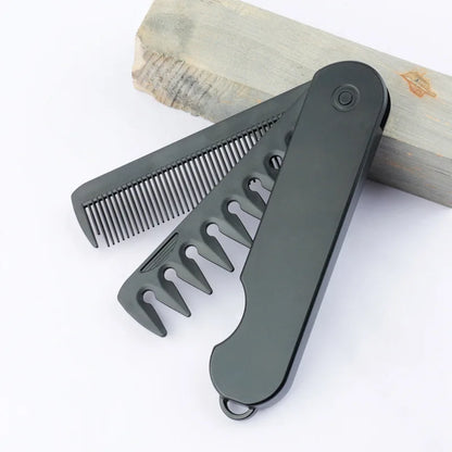 Multifuncional Portable Folding Pocket Combs Wide Tooth Oil Head Comb Beard Combing Barber Hair Clipper Comb Hair Styling Tools