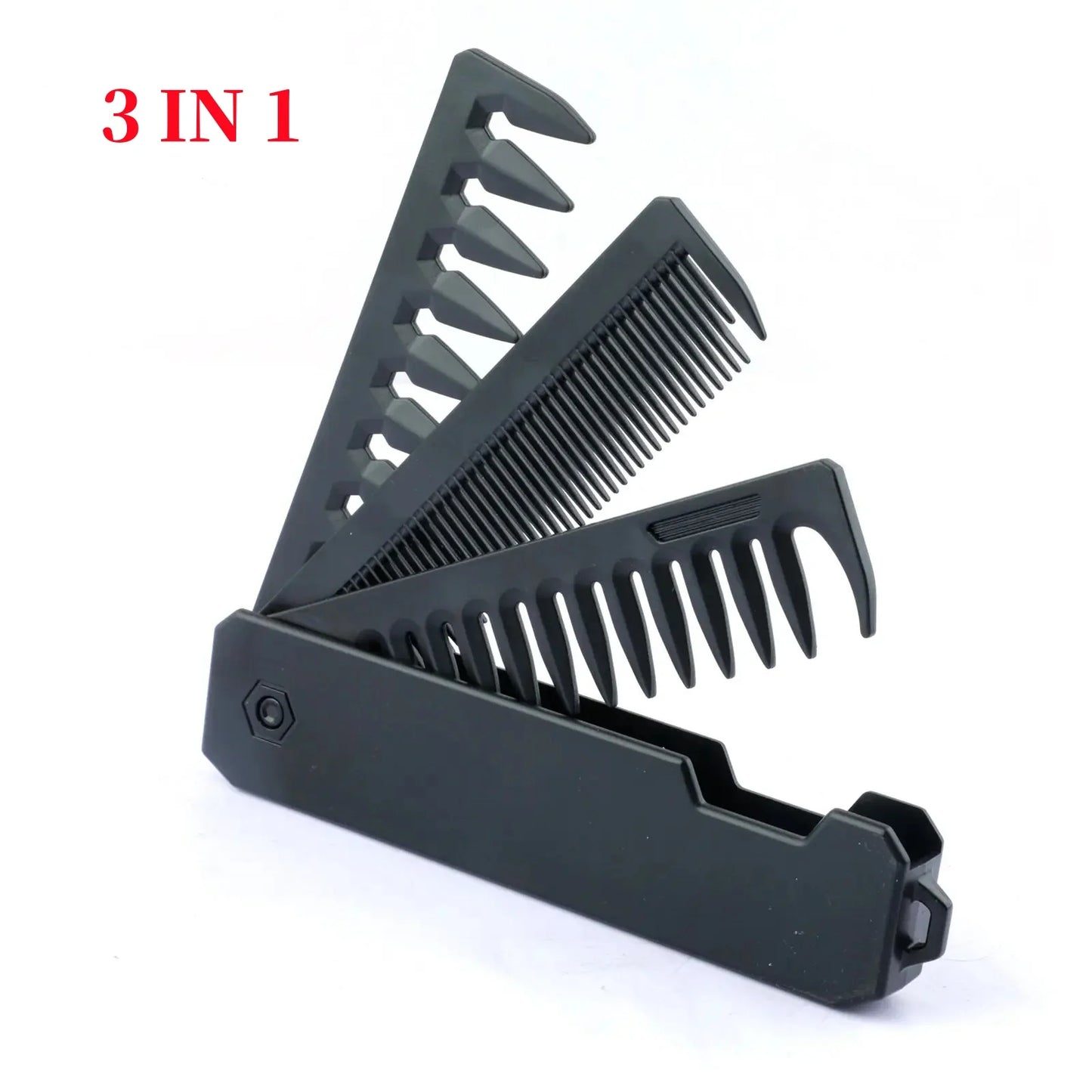 Multifuncional Portable Folding Pocket Combs Wide Tooth Oil Head Comb Beard Combing Barber Hair Clipper Comb Hair Styling Tools