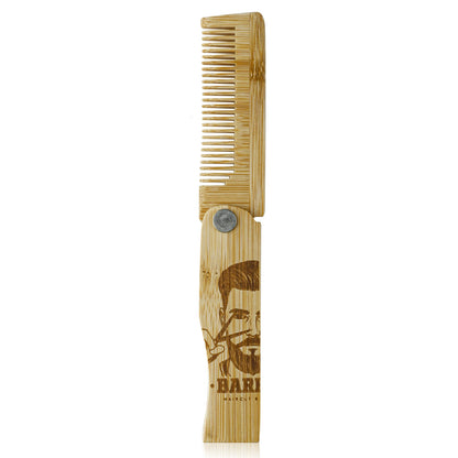 1/2/6Pcs Men's Portable Folding Pocket Combs Set Bamboo Beard Comb Anti-Static Hair Styling Fine Tooth Combs