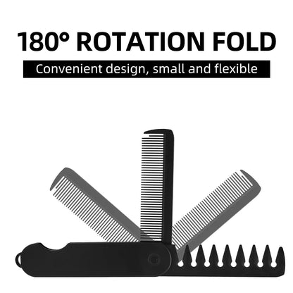 Multifuncional Portable Folding Pocket Combs Wide Tooth Oil Head Comb Beard Combing Barber Hair Clipper Comb Hair Styling Tools