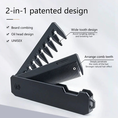 Multifuncional Pocket Folding Combs Plastic Wide Tooth Oil Head Comb Beard Combing Barber Hair Clipper Comb Salon Styling Tools